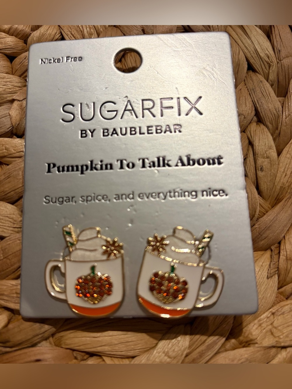 SugarFix Pumpkin Mug Enamel Stud Earrings